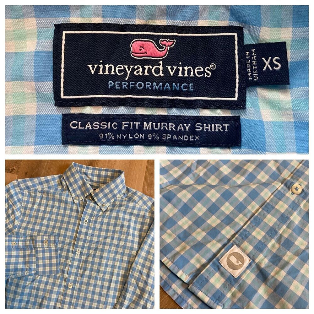 Vineyard Vines Performance Classic Fit Murray Shirt Nylon Spandex Mens XS‎
